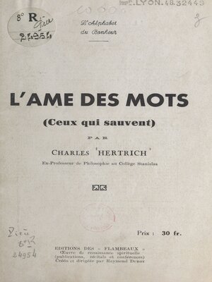 cover image of L'alphabet du bonheur, l'âme des mots